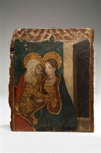 La Visitation, Christ Ressuscite Sortant Du Tombeau, Entoure Des Instruments De La Passion (2 Works) by Ludovico Brea