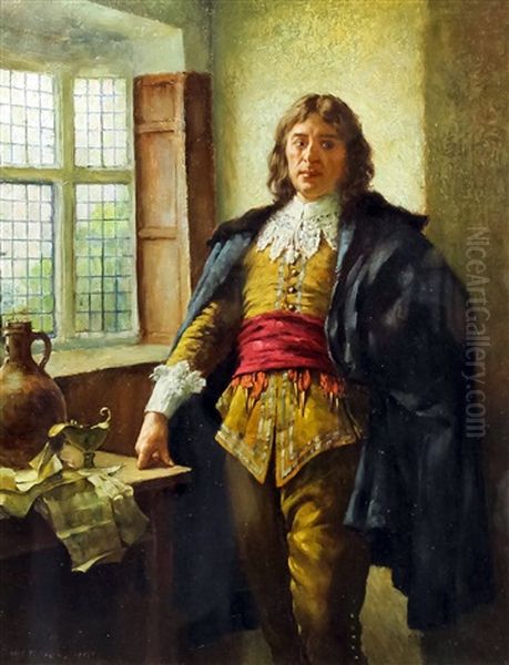 17th Century Interior Scene With A Gentleman Standing Before A Table - view 1