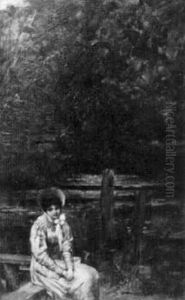 Woman Sitting On A Park Bench by William A. Breakspeare