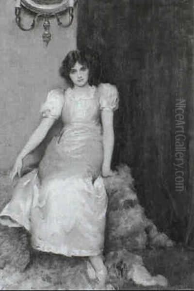 Portrait Of A Young Girl In A Cream Dress - view 1