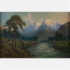 Welsh Landscape by Alfred Fontville de Breanski Jr