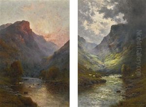 The Slopes Of Ben Venue; Evening Near Dunkeld, A Pair by Alfred Fontville de Breanski Jr