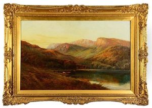 A Highland Loch With Cattle Watering