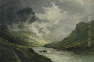 The Bank Of An Argyll River by Alfred Fontville de Breanski Jr