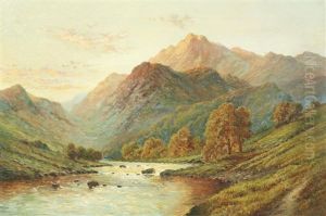 On The Glaslyn River, North Wales by Alfred Fontville de Breanski Jr