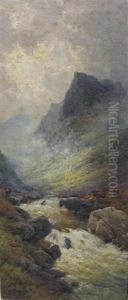 Evening On A Perthshire River, In The West Highlands by Alfred Fontville de Breanski Jr