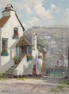 Polperro, Cornwall by Alfred Fontville de Breanski Jr