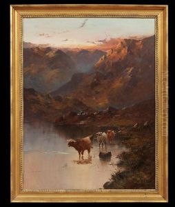 Highland Cattle by Alfred Fontville de Breanski Jr