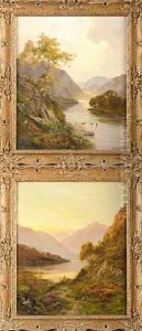 River Landscapes (pair) by Alfred Fontville de Breanski Jr