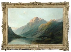 The Borders Of A Highland Loch by Alfred Fontville de Breanski Jr