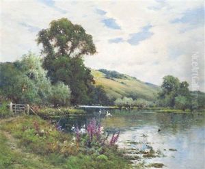 The Thames At Pangbourne by Alfred Fontville de Breanski Jr