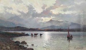Early Morning, The Sound Of Hull by Alfred Fontville de Breanski Jr