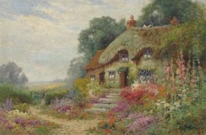 A Wayside Cottage, Dorset by Alfred Fontville de Breanski Jr