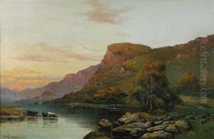 View Of Falcon Crag, The Lake District by Alfred Fontville de Breanski Jr
