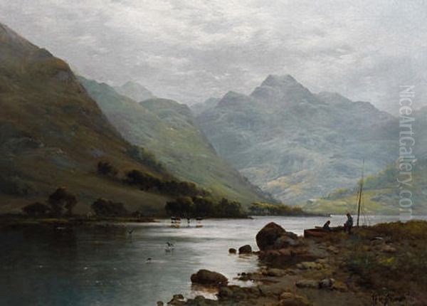 Fishermen By A Loch - view 1