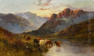 Vieh Im Schottischen Hochland by Alfred Fontville de Breanski Jr