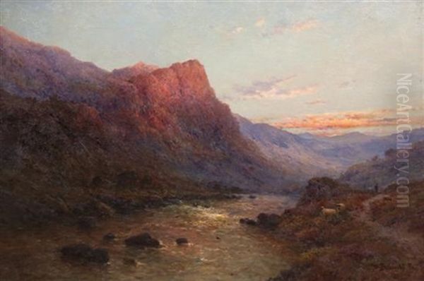 A Mountain Stream At Dusk - view 1
