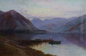 Ennerdale From The Angler's Hotel by Alfred Fontville de Breanski Jr