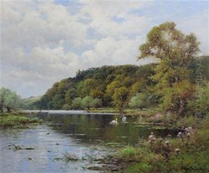 October Morning, Clivedon On Thames by Alfred Fontville de Breanski Jr