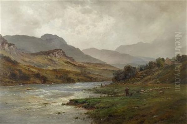 The Llugwy In Flood - Capel Curig - view 1