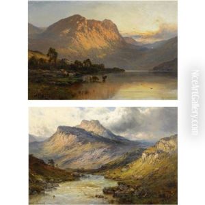 Loch Lomond (+ A Trout Stream Near Stirling; Pair) by Alfred Fontville de Breanski Jr