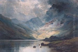 Sunshine And Shadow Wastwater by Alfred Fontville de Breanski Jr