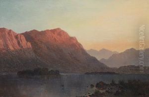Sunset In The Highlands by Alfred Fontville de Breanski Jr