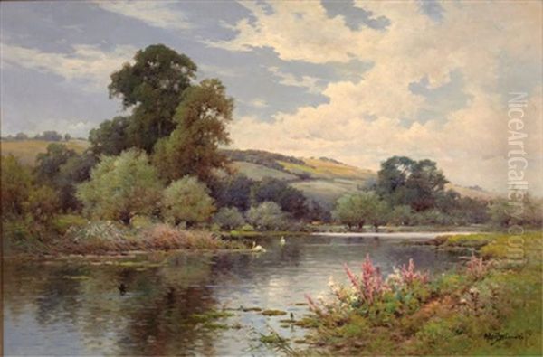 Swans On Lake - view 1