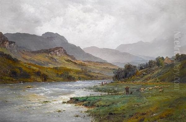 The Llugwy In Flood, Capel Curig - view 1