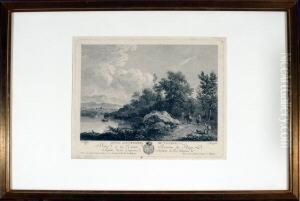 Landschaft Am See Mit Reitern by Jacques Aliamet