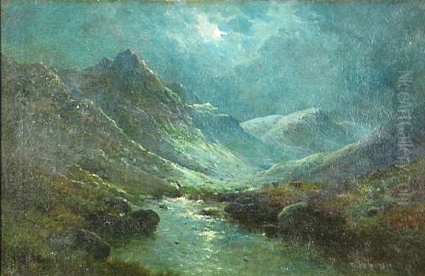 Moonlight On The Ogwen Moors, North Wales - view 1