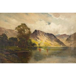 De Rydal Water by Alfred Fontville de Breanski Jr