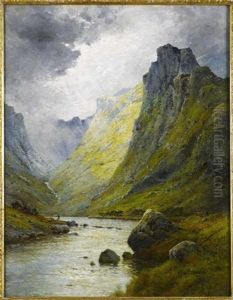 Between The Shadows In A Highland Glen by Alfred Fontville de Breanski Jr