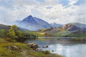 A View Of Lake Coniston And The Old Man, Lake District by Alfred Fontville de Breanski Jr