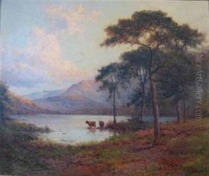 Evening In The Trossachs Nb by Alfred Fontville de Breanski Jr