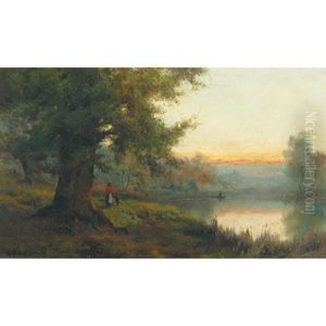 Early Morning, Burnham Beeches (+ A Summer Evening, Burnham Beeches; Pair) by Alfred Fontville de Breanski Jr