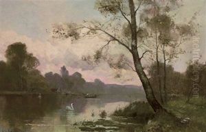 A Thames Backwater by Alfred Fontville de Breanski Jr