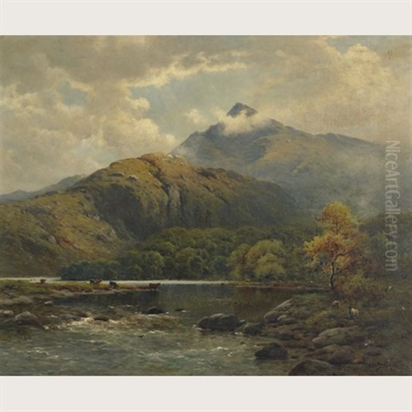 Snowdon From The Glaslyn River - view 1