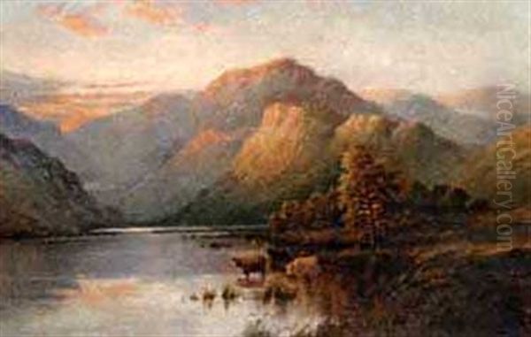 Untitled - Highland Cattle At A Mountain Tarn - view 1