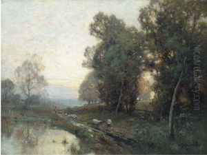 A September Evening by Alfred Fontville de Breanski Jr