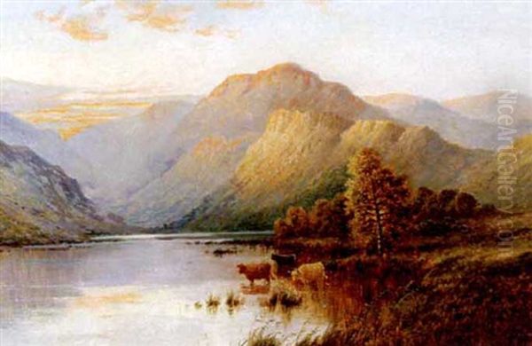 Highland Loch With Cattle Watering - view 1