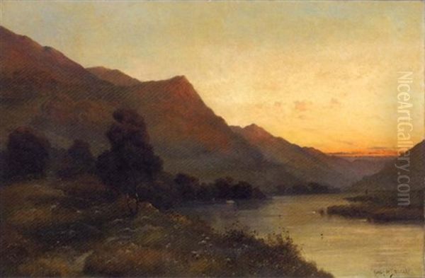 A Loch Landscape At Dusk - view 1