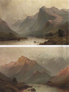 Evening In A Highland Glen by Alfred Fontville de Breanski Jr