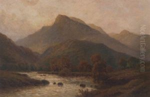 On The Llugwy, North Wales by Alfred Fontville de Breanski Jr