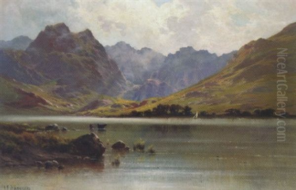 Cattle Watering On A Loch - view 1