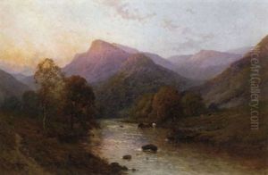 Evening, The Lledr Valley, North Wales by Alfred Fontville de Breanski Jr