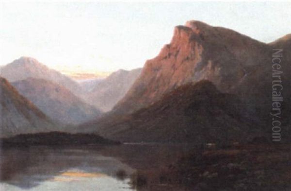 Highland Loch Scene With Cattle - view 1