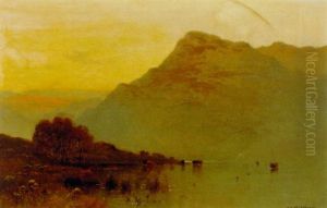 Nantile Lake, North Wales by Alfred Fontville de Breanski Jr