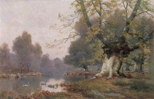 Springtime, Burnham Beeches by Alfred Fontville de Breanski Jr