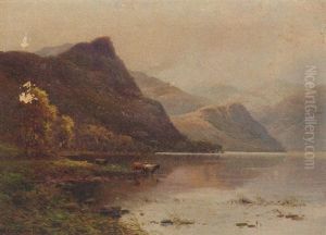 Early Morning, Lodore, Derwentwater by Alfred Fontville de Breanski Jr